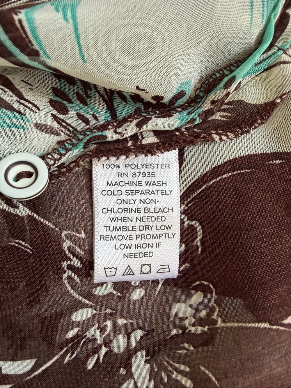 Susan Graver Sheer Floral Printer Blouse W/Reddish Tank Underneath Size L NWOT - Picture 5 of 5
